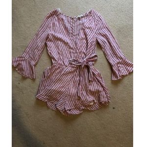 pink lily romper